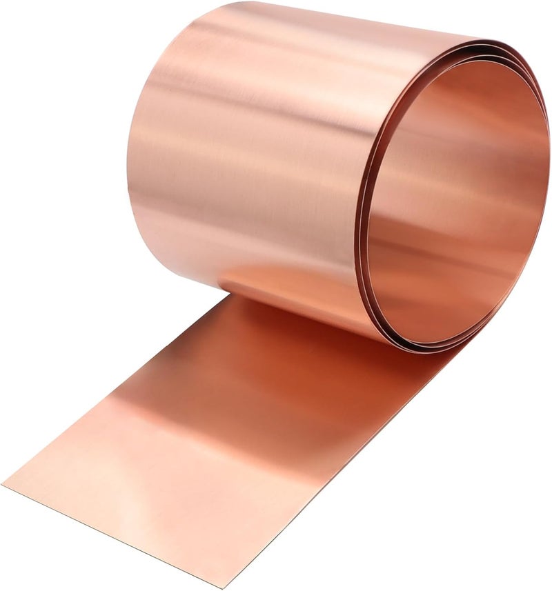 ELECTRAPICK Copper Flashing,26 Gauge(0.41mm) Thickness, 8in x 10ft, 99.95% Pure Copper Sheet Roll, Roofing Metal Flashing Roll for Contractors DIY Projects or Contractor - Image 1